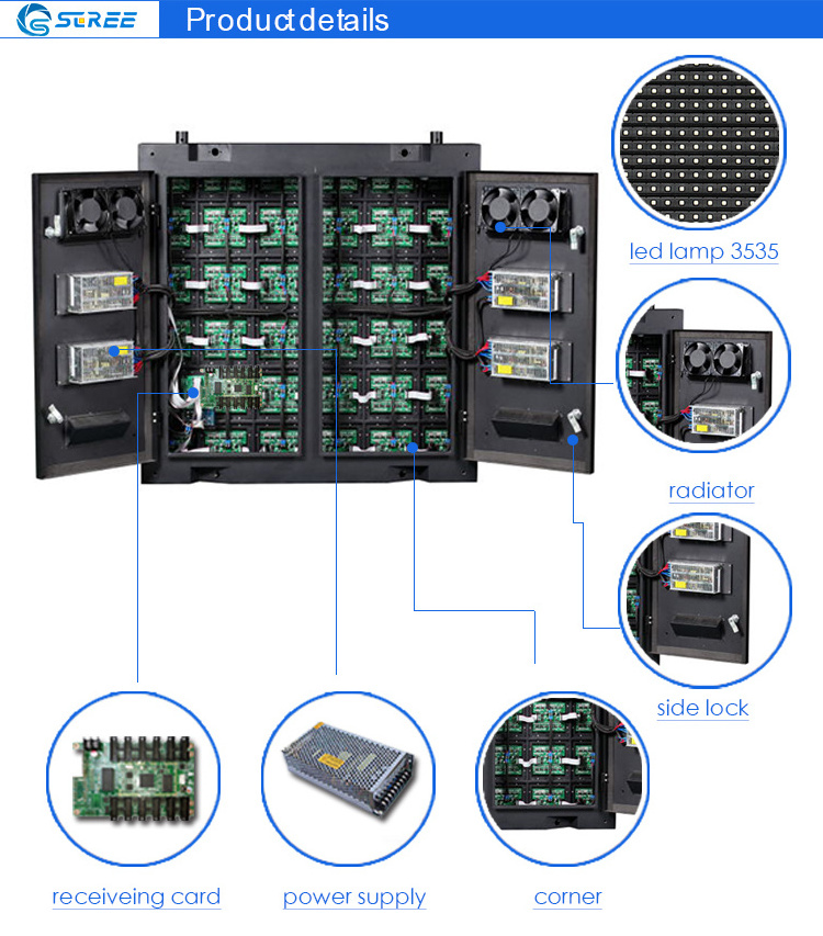 Shenzhen Scree Optoelectronics Co., Ltd Factory price P8 outdoor led video wall smd3535 high brightness led screen