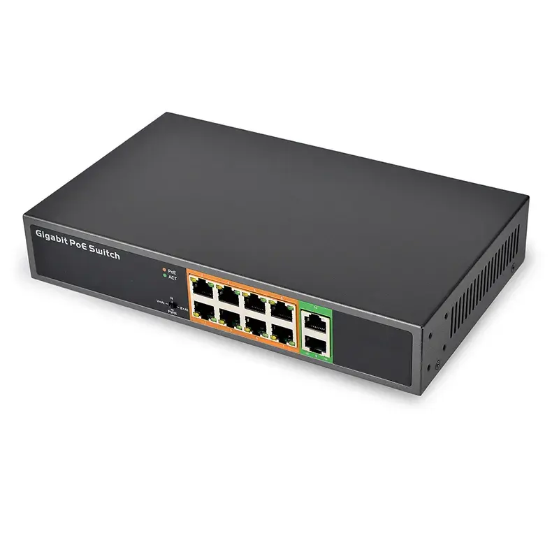 SDAPO PSE1008G 8 Port POE Switch with 2 gigabit RJ45 port uplink poe network switch