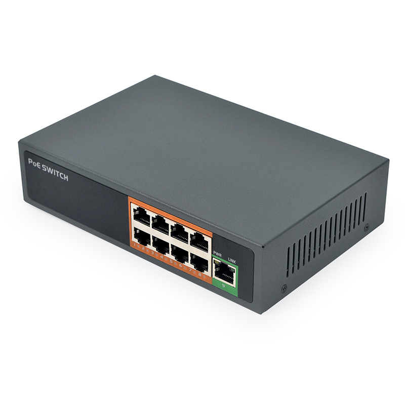 SDAPO Factory direct PSE908D 8+2 port poe switch IEEE802.3af/at 48v poe switch with 250 meters extender function