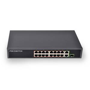 SDAPO PSE1816GSR  16+2+1sfp 48v poe switch Factory OEM ODM AC100-240V 250W 16 Port PoE Switch for 8MP IP Camera