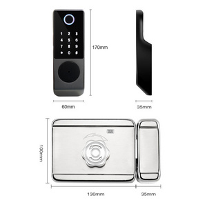 Electronic Keyless Keypad Deadbolt Door Rim Lock Fingerprint Door Lock for Home