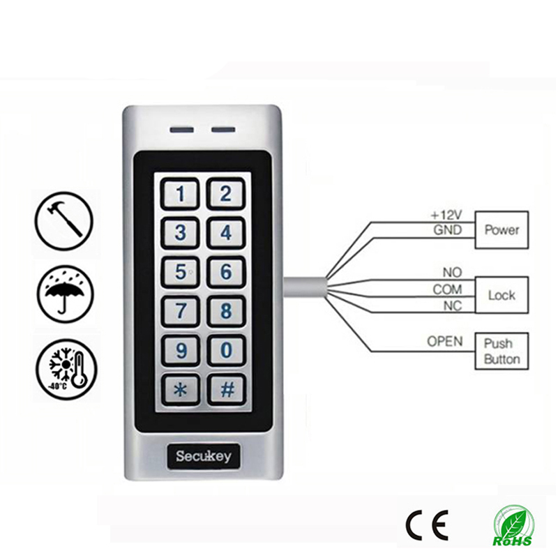 Secukey K4-EM Outdoor IP66 Easy Keypad Digital Waterproof Door Lock Access Control System