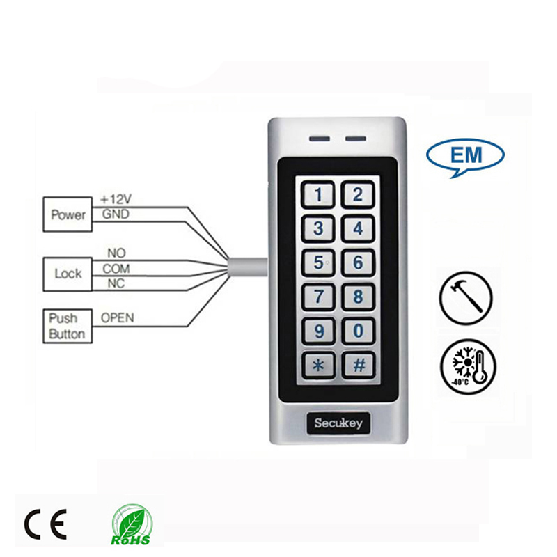 Secukey K4-EM Outdoor IP66 Easy Keypad Digital Waterproof Door Lock Access Control System