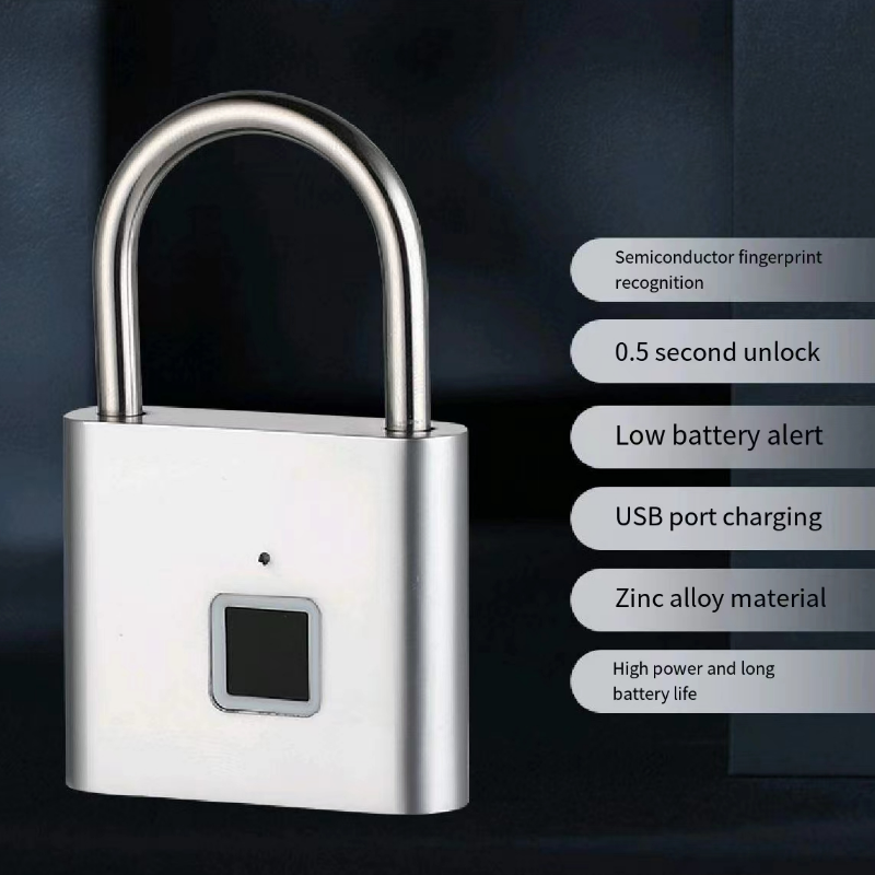 Secukey Fingerprint Padlock Smart Digital Alarm Fingerprint Pad Lock Keyless Door Lock For Door Warehouse Bagpack