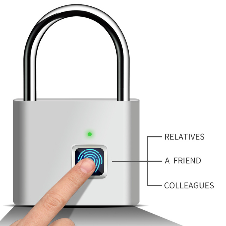 Secukey Fingerprint Padlock Smart Digital Alarm Fingerprint Pad Lock Keyless Door Lock For Door Warehouse Bagpack