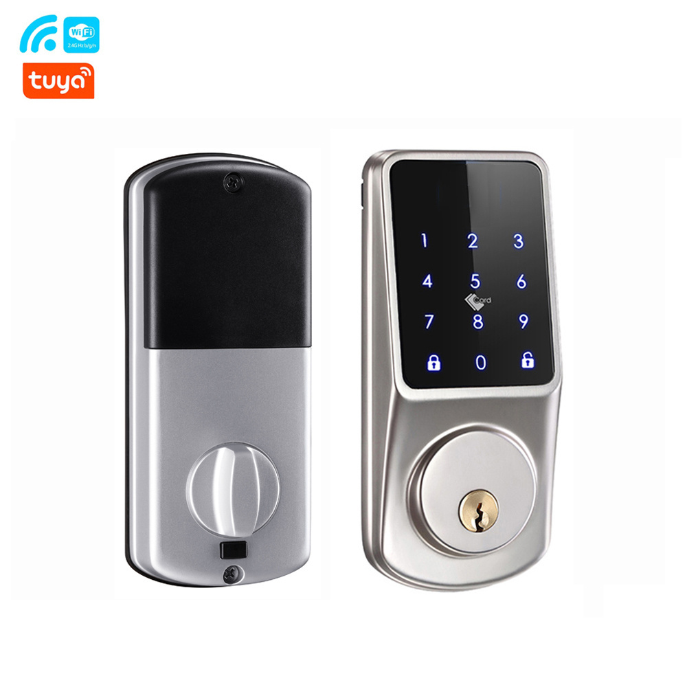 Smart Home Security Deadbolt Lock, Fingerprint Smart Door Entry Locking System Tuya WiFi or TTLock Ble APP