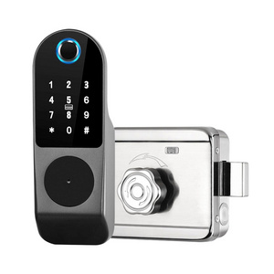 ttlock tt lock tuya wifi app waterproof biometric electronic fingerprint RFID remote control smart digital door lock