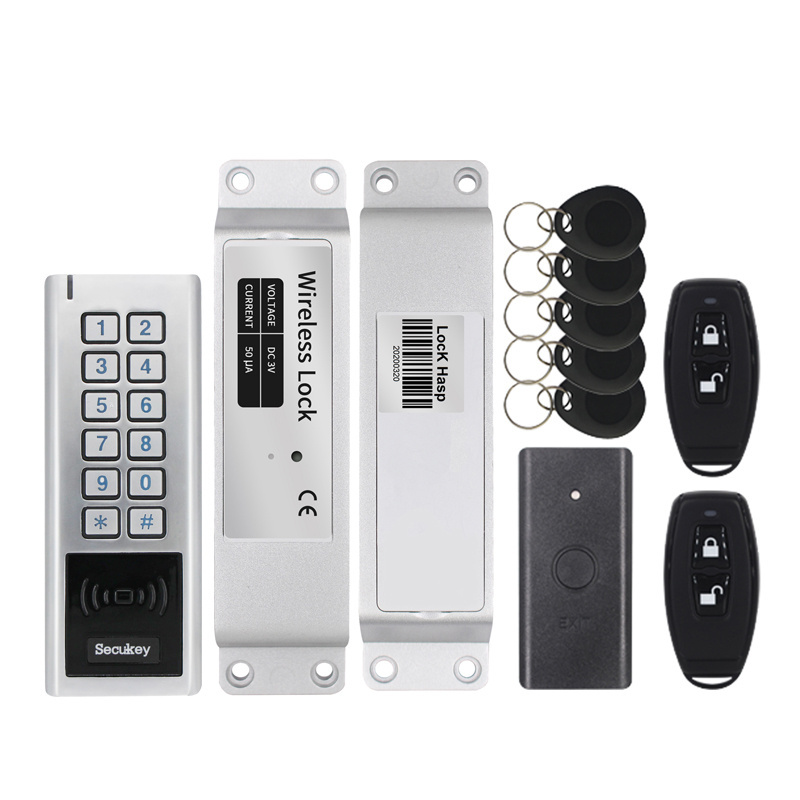 Secukey Wireless Kit Metal Wireless Keypad+Wireless Bolt Lock+2 pcs Remote Transmitters+5pcs Keyfobs