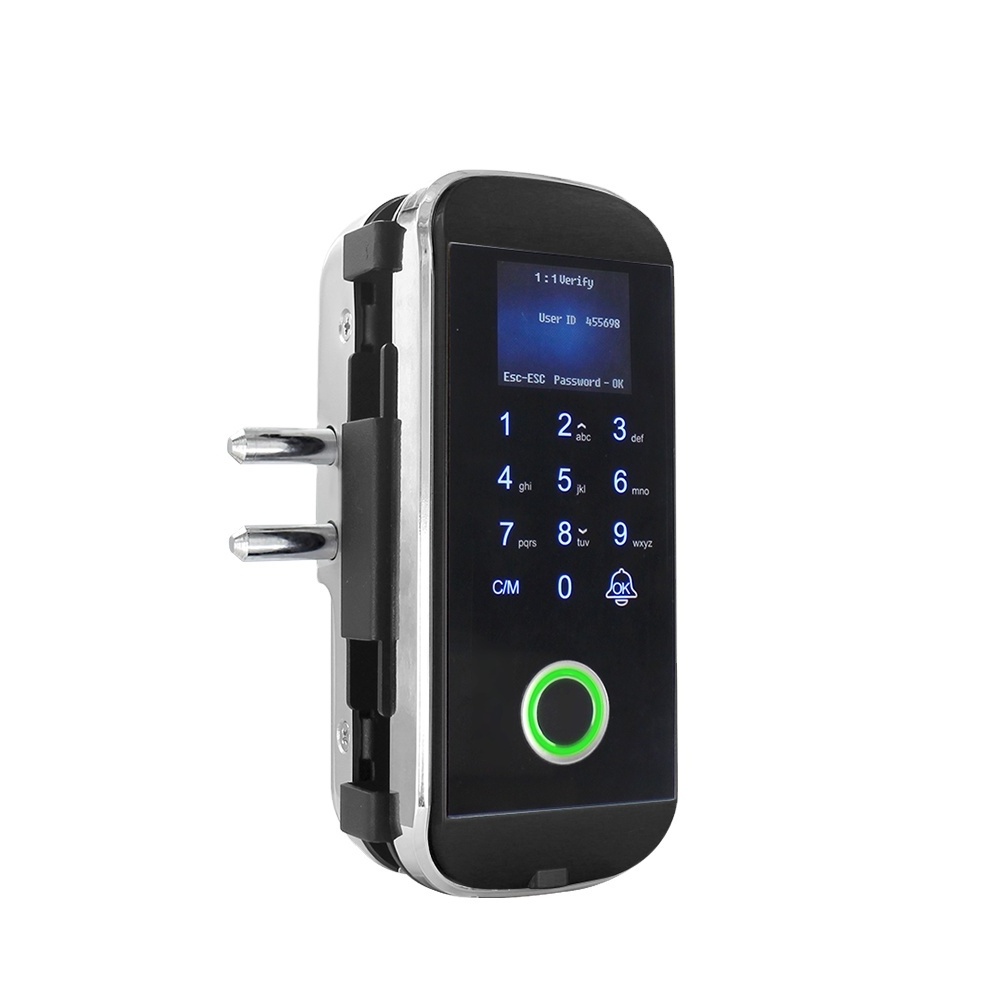 Secukey Fingerprint Sensor Biometric Glass Door Lock Commercial Smart Keypad Biometric Fingerprint Access Control