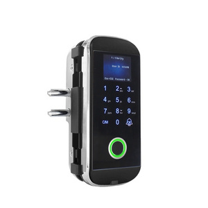 Secukey Fingerprint Sensor Biometric Glass Door Lock Commercial Smart Keypad Biometric Fingerprint Access Control