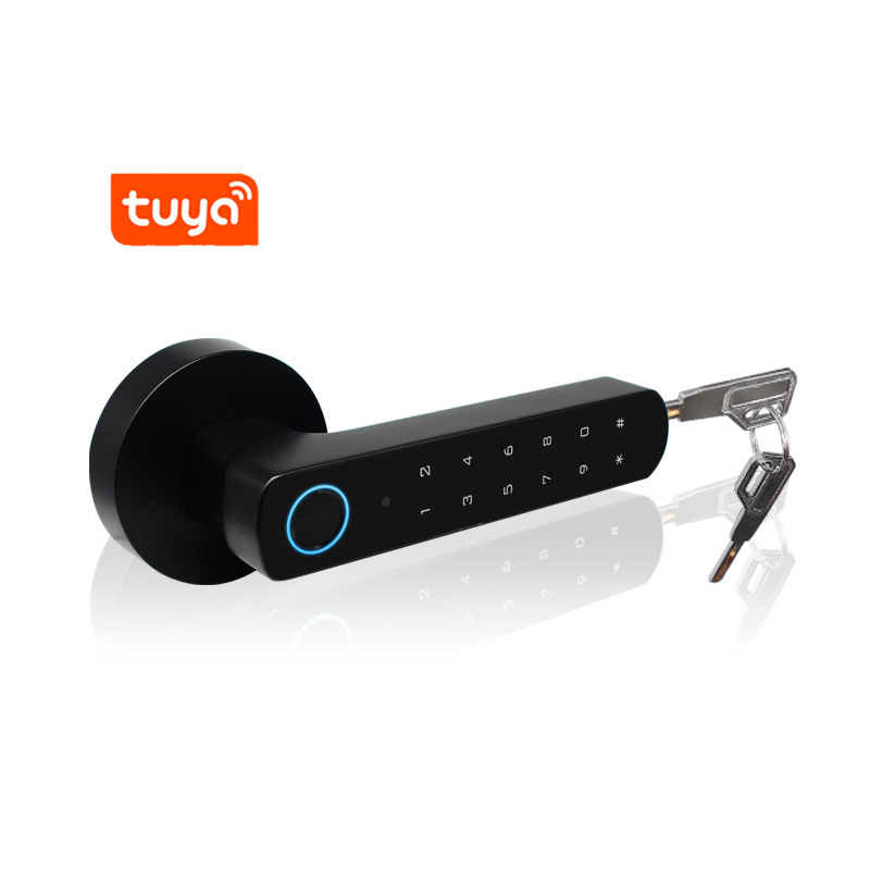 Secukey Tuya APP Fingerprint Cylinder Door Lock Biometric Smart Lock - D100-BT, Key+Fingerprint+Password Access