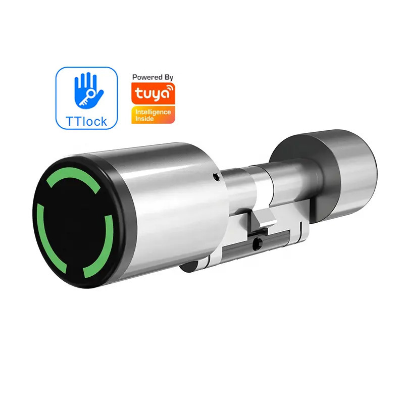 IP67 Euro Standard Smart Cylinder with TTlock Tuya Blue tooth APP Adjustable Cylinder Size Electronic Card Smart Lock