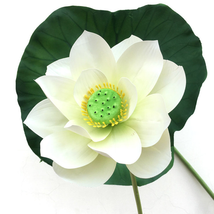 Artificial silk Lotus decorative flowers for wedding home decoration pink white