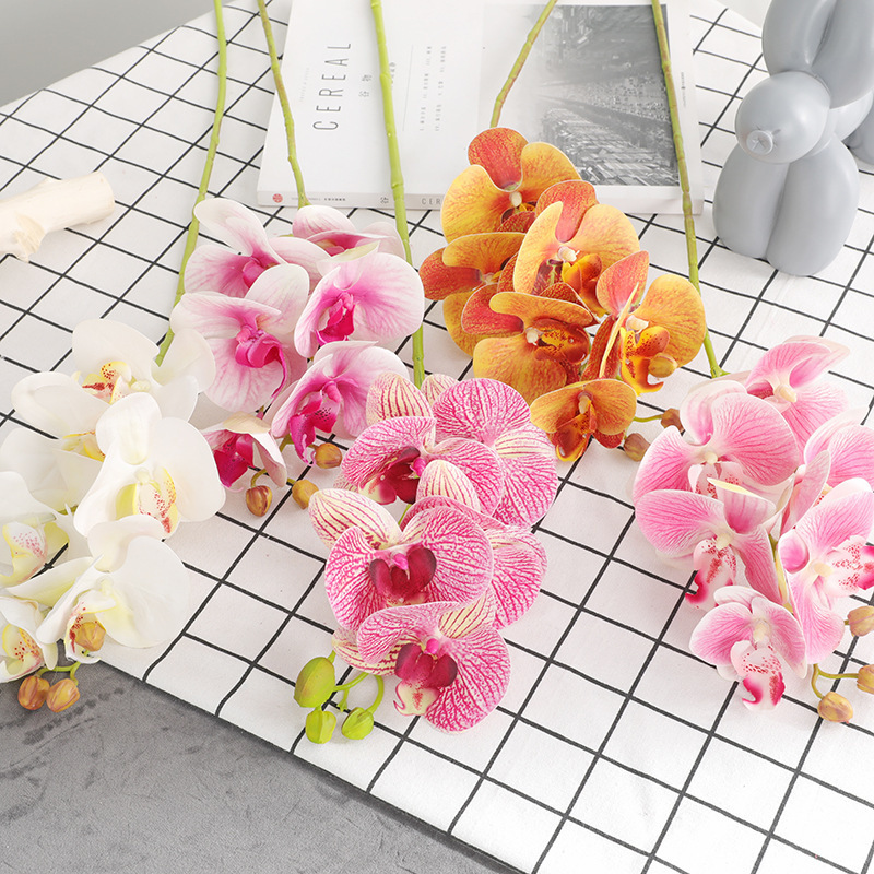 Artificial silk butterfly orchid decorative flowers for wedding home decor pink blue white