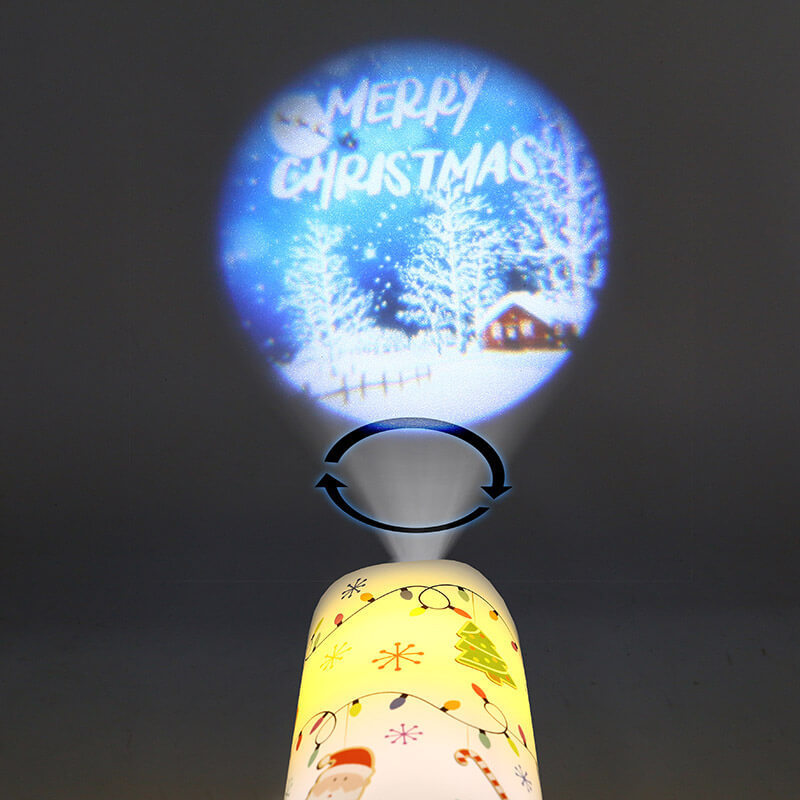 Senmasine led Candles 7.5*15cm Holiday Decoration Night Light Battery Operated Rotating flameless Projection candle