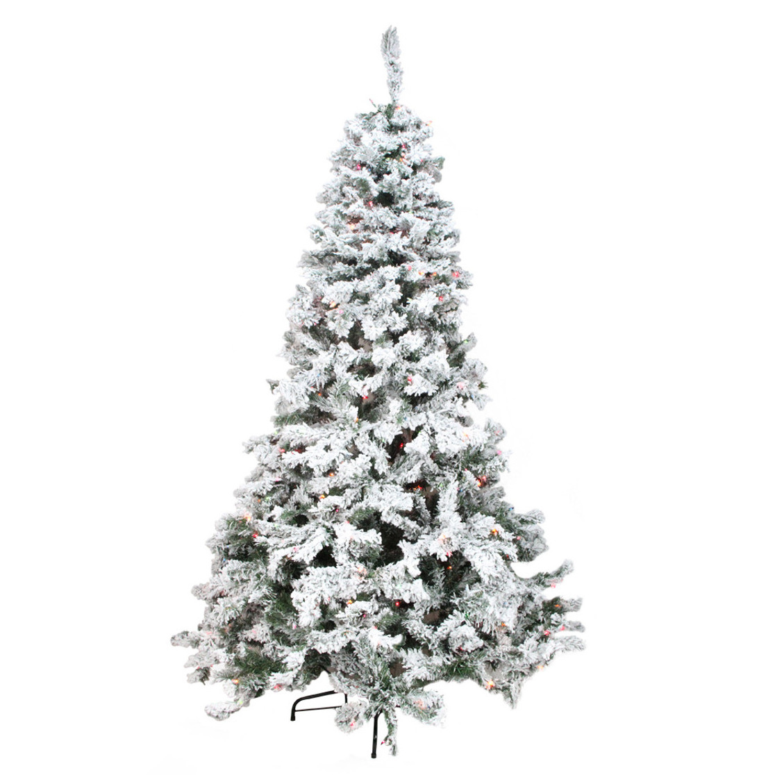 7ft 7.5ft 8ft 9ft 10ft 12ft 15ft 16ft Pre lit large led Artificial white Christmas Flocked Snow Tree with lights Outdoor decor