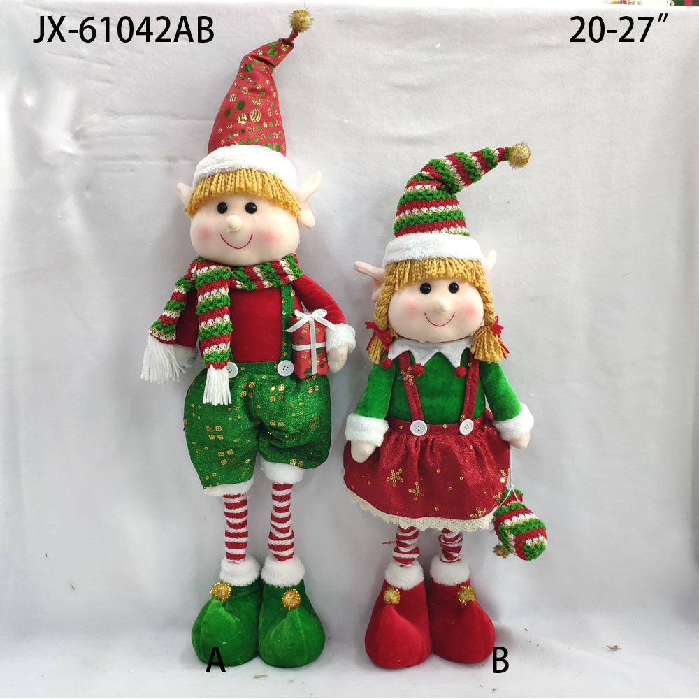 Xmas festival gift ornaments tree hanging doll plush christmas toy christmas elf dolls