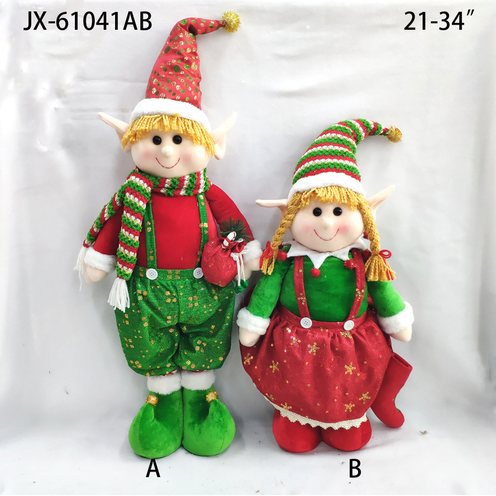 Xmas festival gift ornaments tree hanging doll plush christmas toy christmas elf dolls