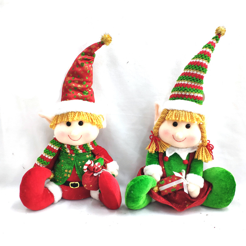 Xmas festival gift ornaments tree hanging doll plush christmas toy christmas elf dolls