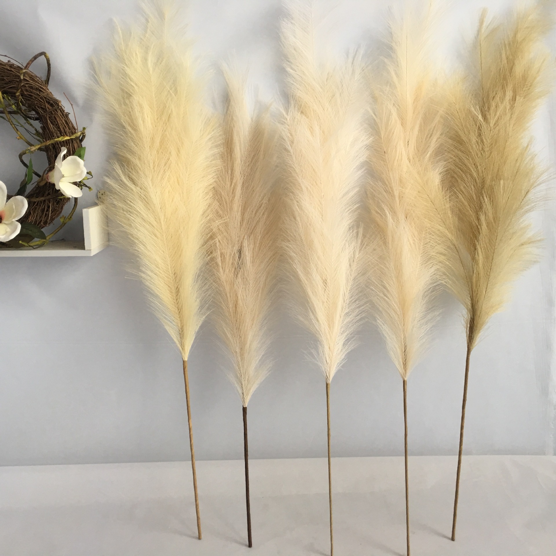 Artificial pampass grass 100cm 110cm 120cm large white faux artificial pampass dried flower pampas grass for wedding home decor