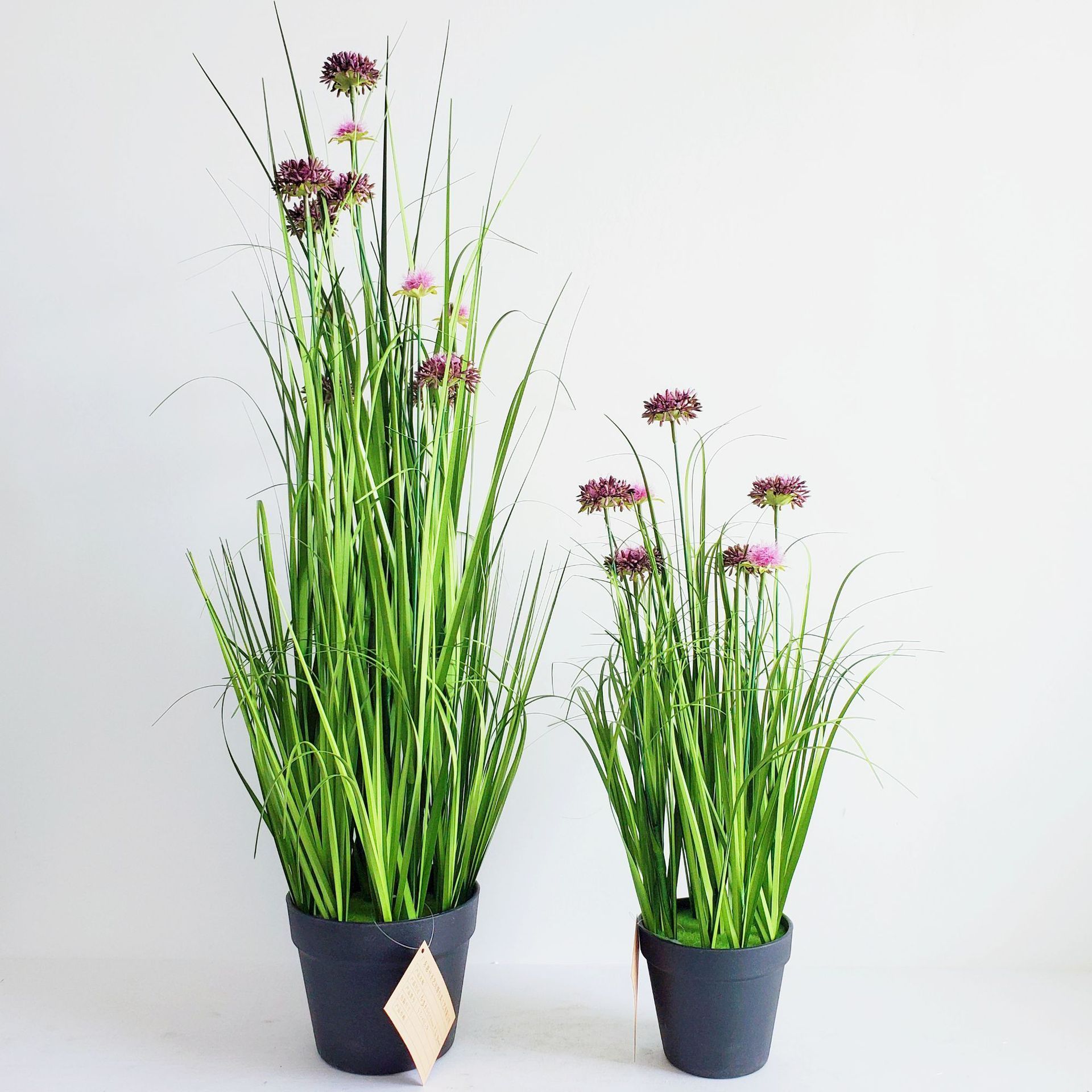 Senmasine 55cm 7 Head Flowers Artificial Onion Grass Plants With Plastic Pot Home Garden Office Desk Decoration Manufacture