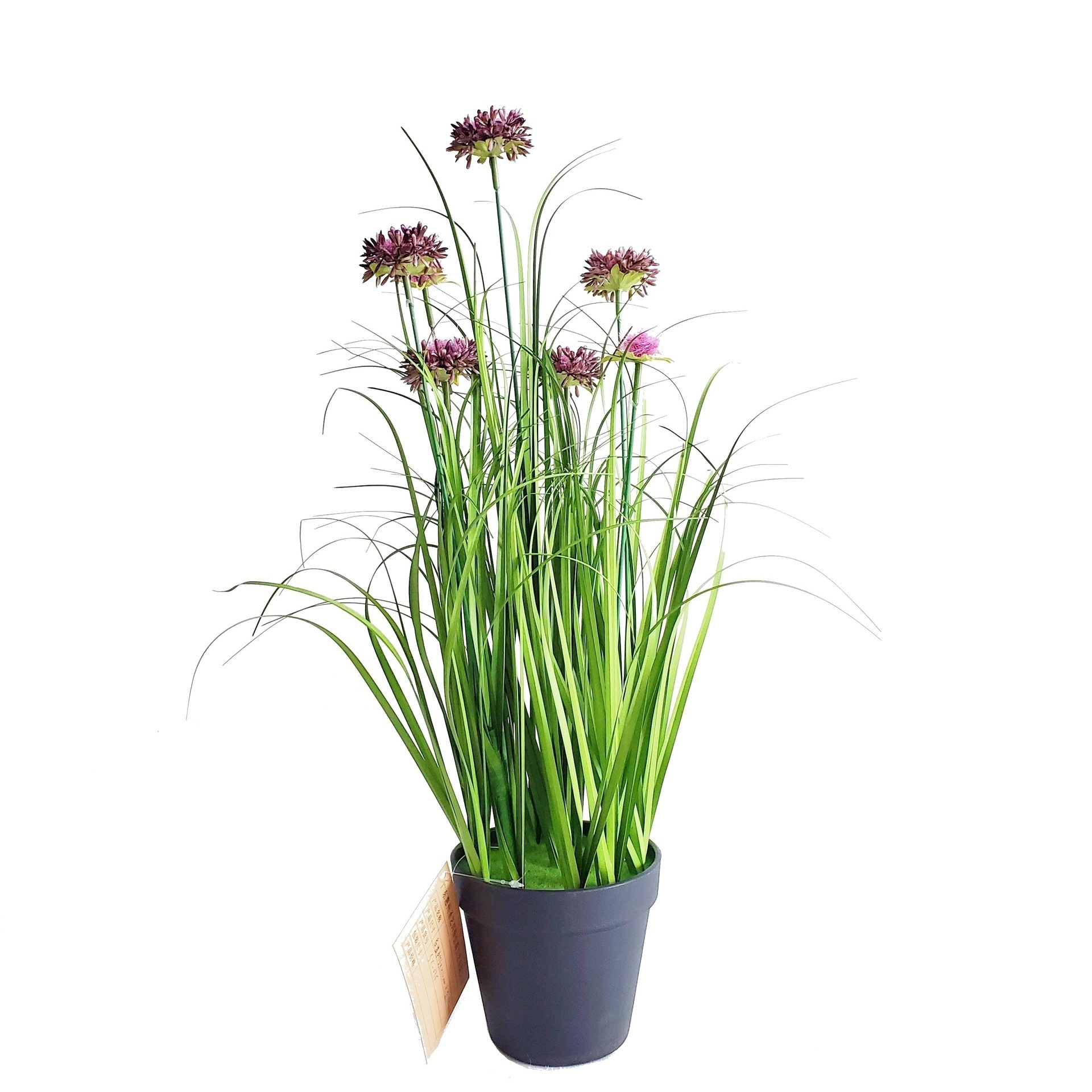 Senmasine 55cm 7 Head Flowers Artificial Onion Grass Plants With Plastic Pot Home Garden Office Desk Decoration Manufacture