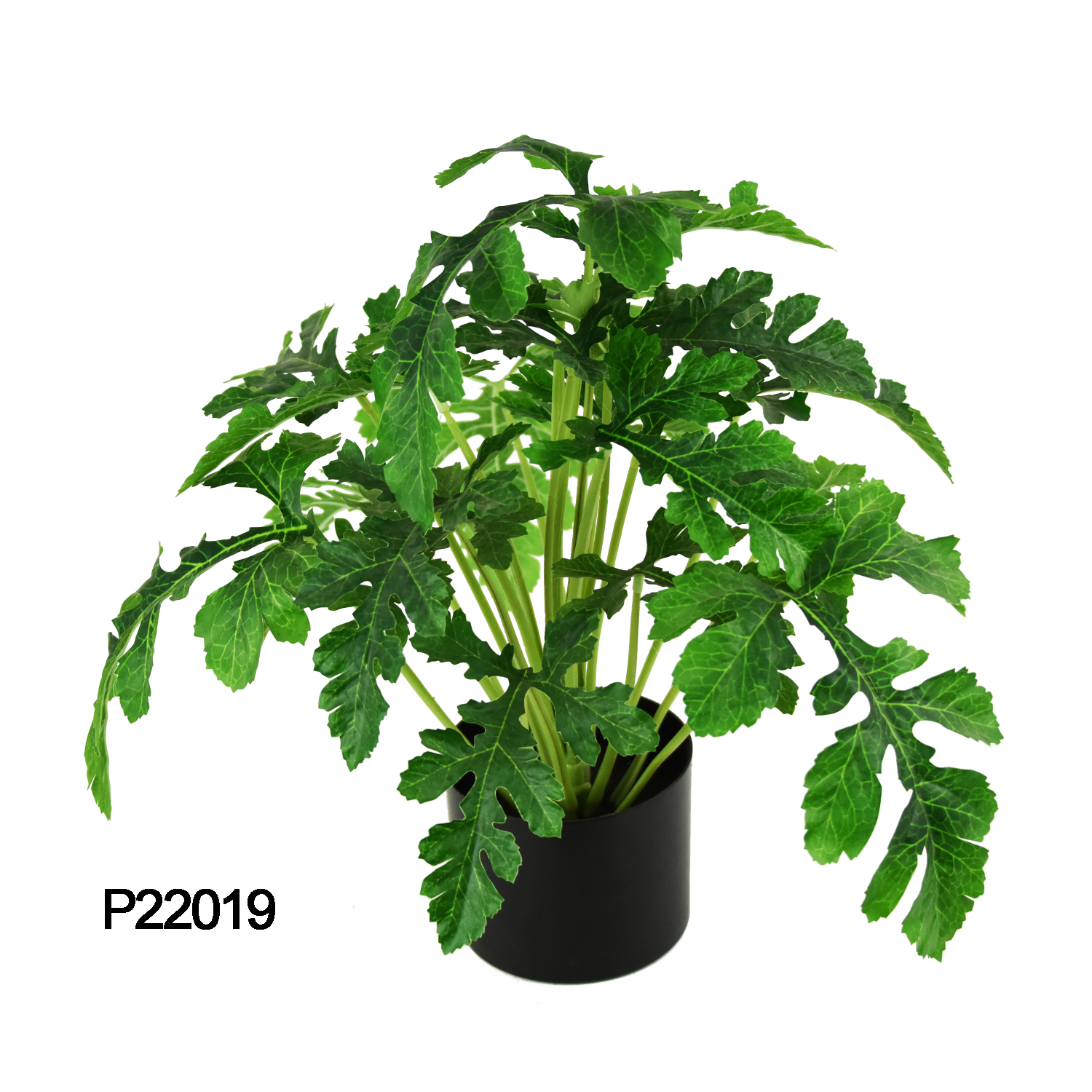 Senmasine Small Faux Greenery Home Desk Decor Fake Green Palm Evergreen Monstera Leaves Artificial Plant 60cm In Black Pot