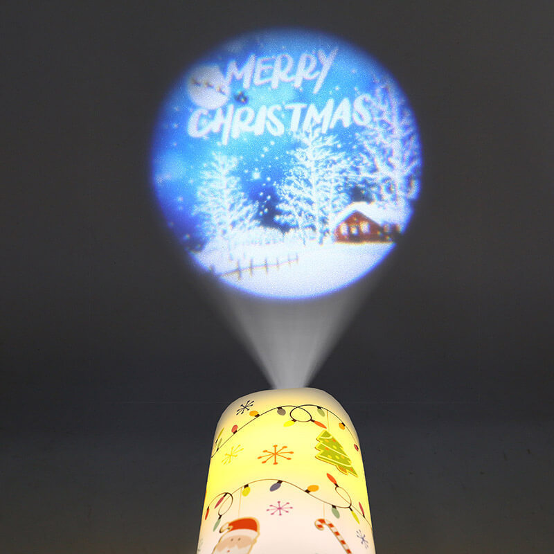 Senmasine led Candles 7.5*15cm Holiday Decoration Night Light Battery Operated Rotating flameless Projection candle