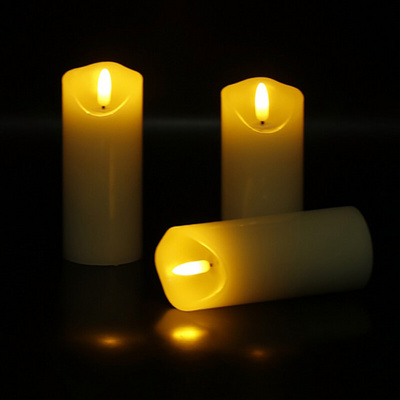 Senmasine 6PCS 4" 5" 6" 7" 8" 9" Flameless Candle With Real Wax Battery Operated Pillar Led Candles 10-key Remote Timer