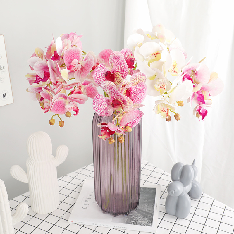 Artificial silk butterfly orchid decorative flowers for wedding home decor pink blue white