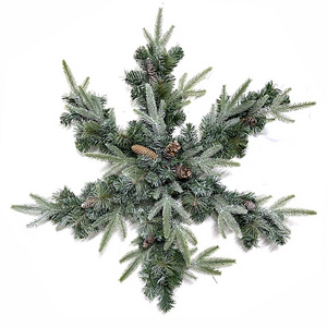 32" snowflake wreath artificial star shaped christmas snowflake wreath with Pine Cones Frosted pine needle pvc Branches