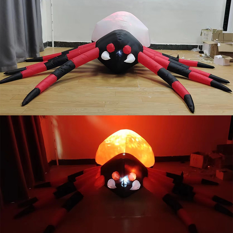 4ft 6ft Halloween Inflatable Spider With Built-in Led Multi Moving Projector Light Outdoor Indoor Party Decoration