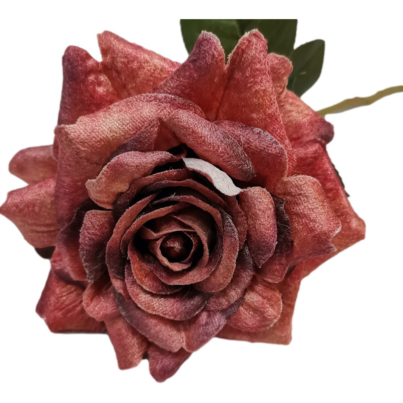 Senmasine Real Touch Single Silk Large Rose Flores Bulk Floral Artificial Flower Velvet Roses For Wedding Home Centerpiece Decor