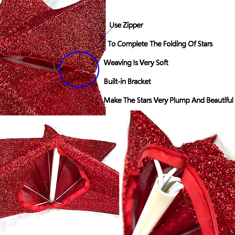 Hanging ornaments Christmas decoration 65cm foldable red Christmas star