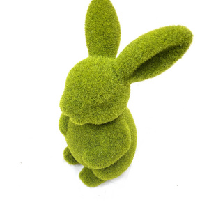 23*15.5cm New Design festival Easter Decoration Furry Flocked Bunny Easter Rabbit