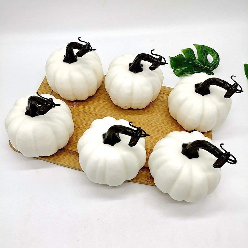 Artificial Faux foam pumpkins decorative white for Halloween Thanksgiving Table Fall Harvest Home Decor