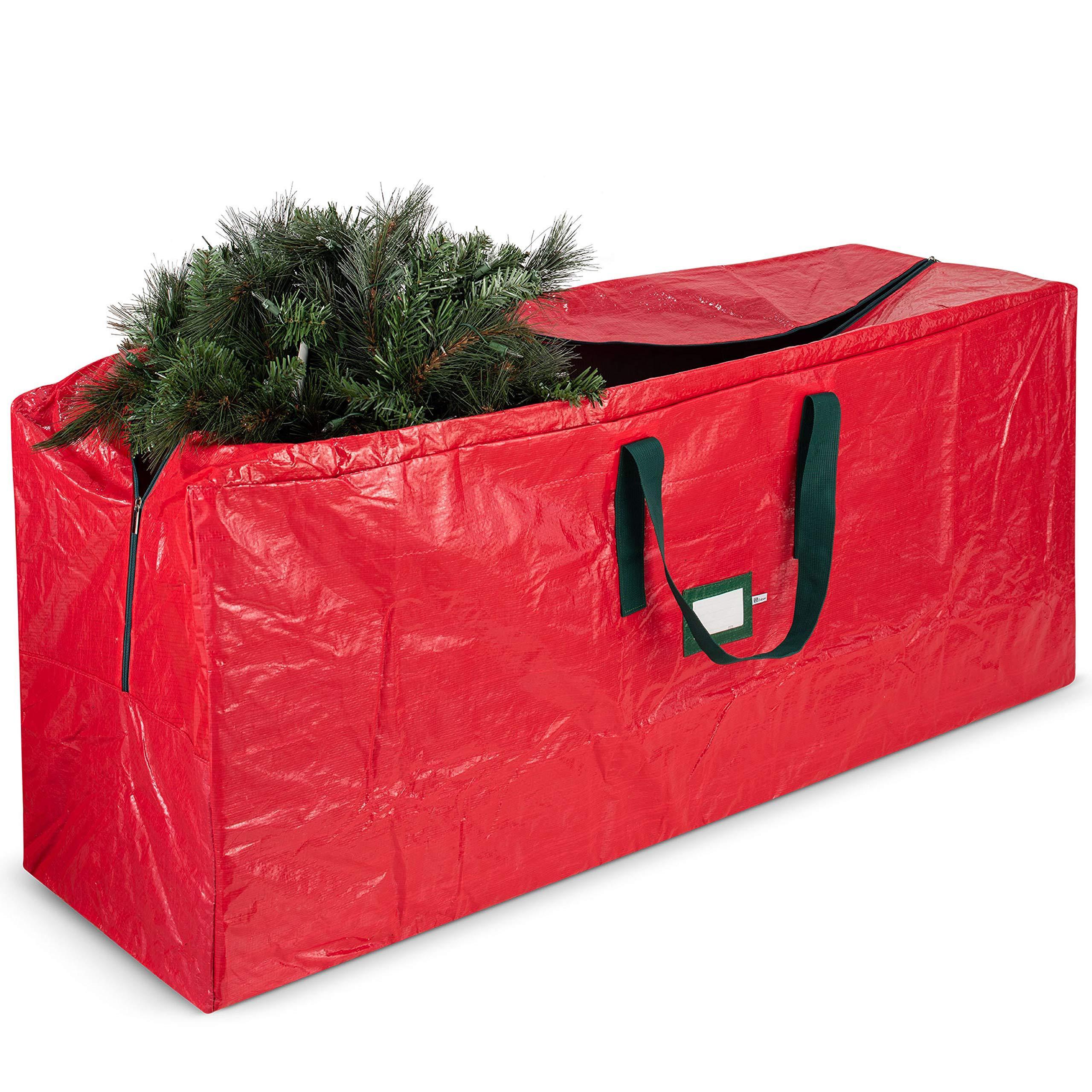 Large Christmas Tree Storage Bag with Durable Reinforced Handles Dual Zipper Waterproof Material Protects