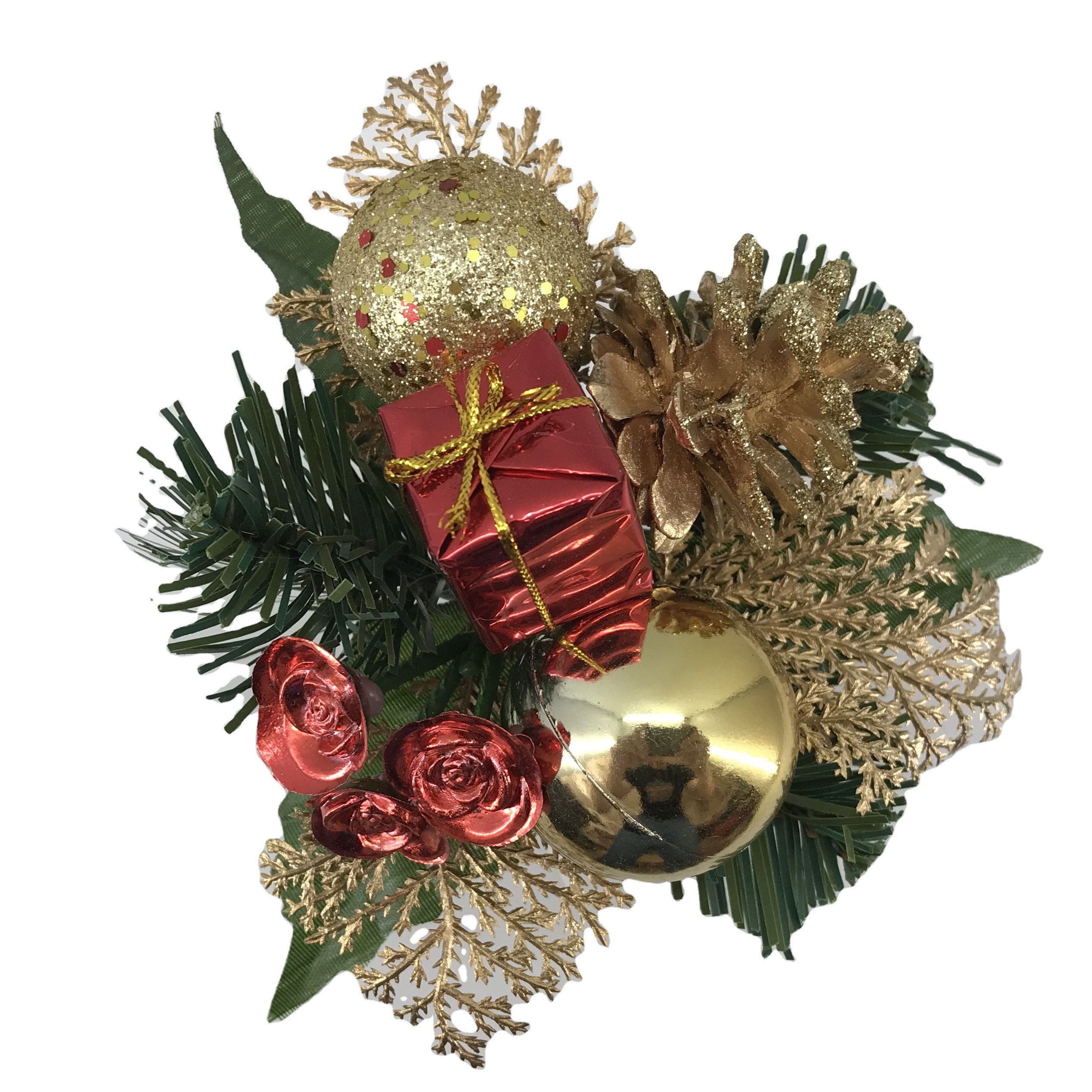 Christmas decoration arts supplier glitter star ornament pick customized party with floral cone Christmas decoration supplier