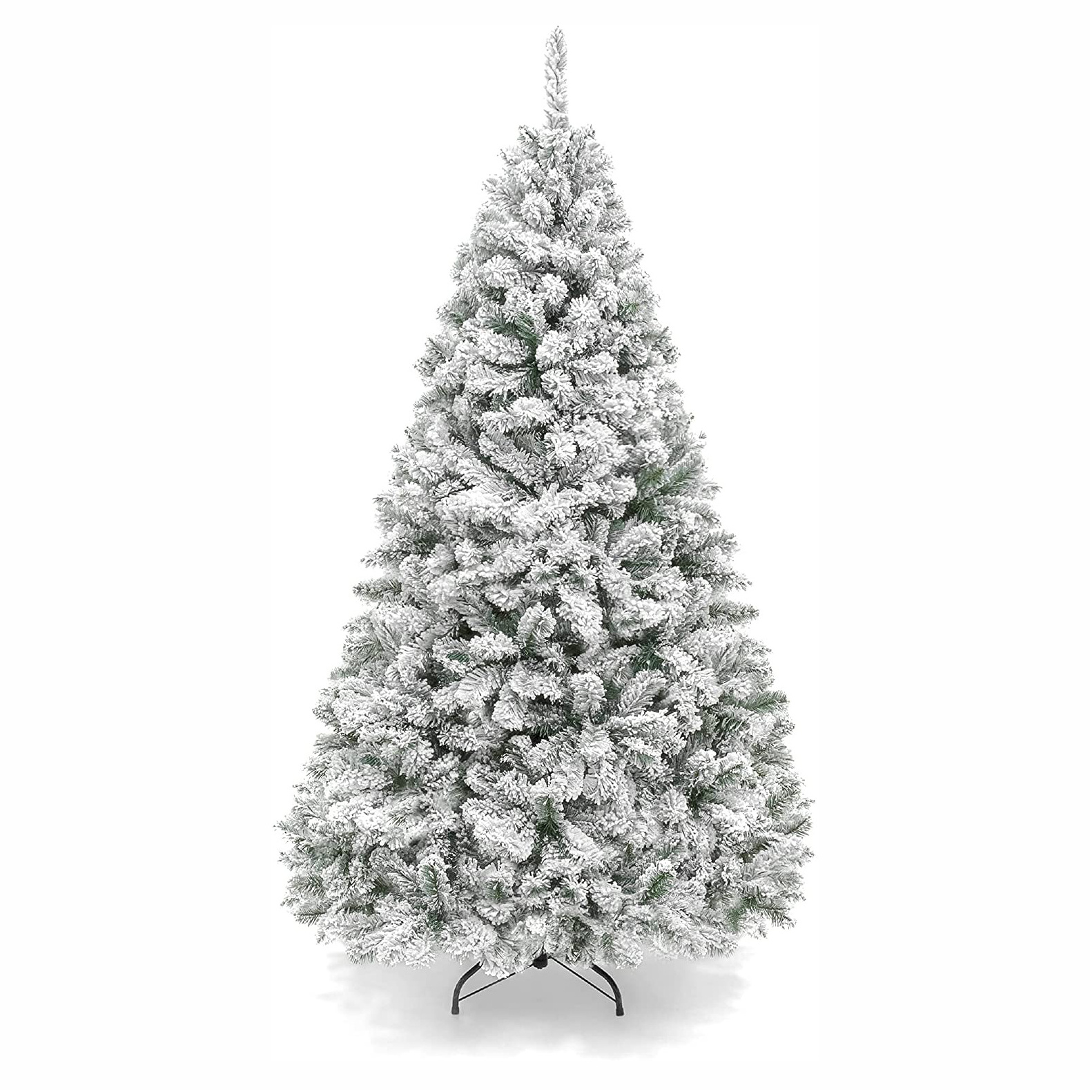 6ft Premium Artificial Holiday Christmas Pine Snow Flocked Tree for Home Office Party Decoration