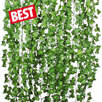 Vine Hanging Garland Foliage Flowers Artificial Ivy Leaf Plants for Home Kitchen Garden Office Wedding Wall Decor