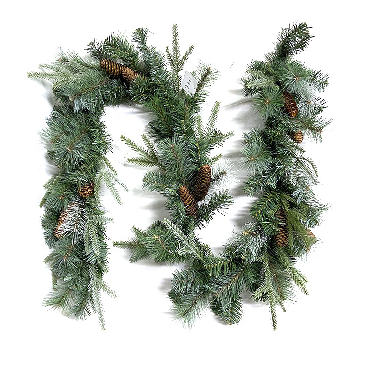 6ft Artificial Christmas Garland with Pine Cones pine needle pvc branch