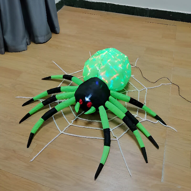 4ft 6ft Halloween Inflatable Spider With Built-in Led Multi Moving Projector Light Outdoor Indoor Party Decoration