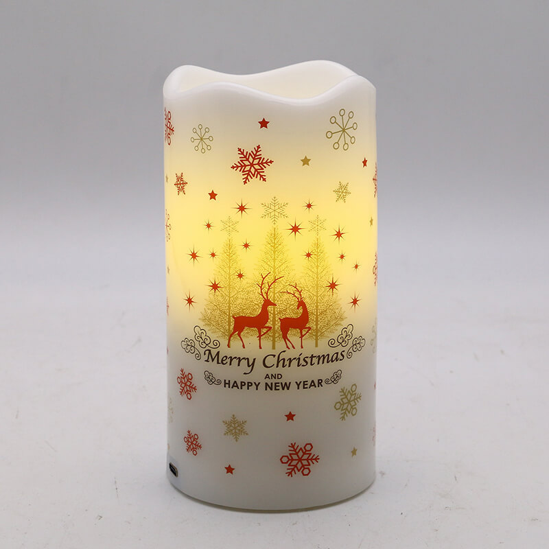 Senmasine led Candles 7.5*15cm Holiday Decoration Night Light Battery Operated Rotating flameless Projection candle