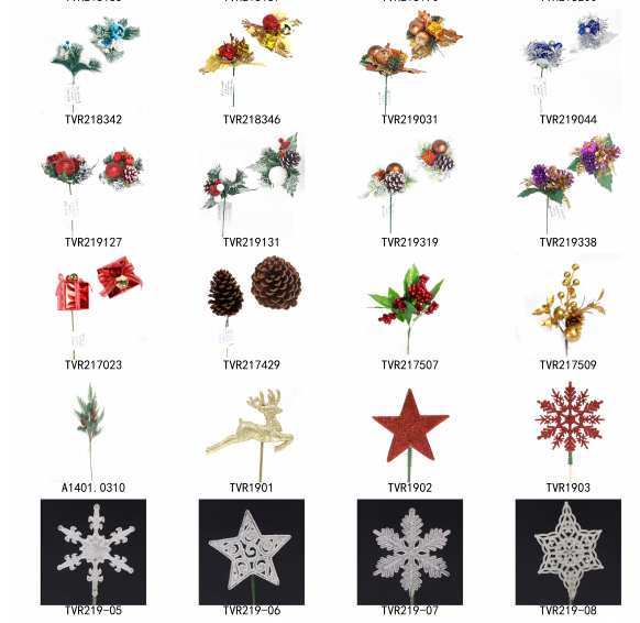 Christmas decoration arts supplier glitter star ornament pick customized party with floral cone Christmas decoration supplier