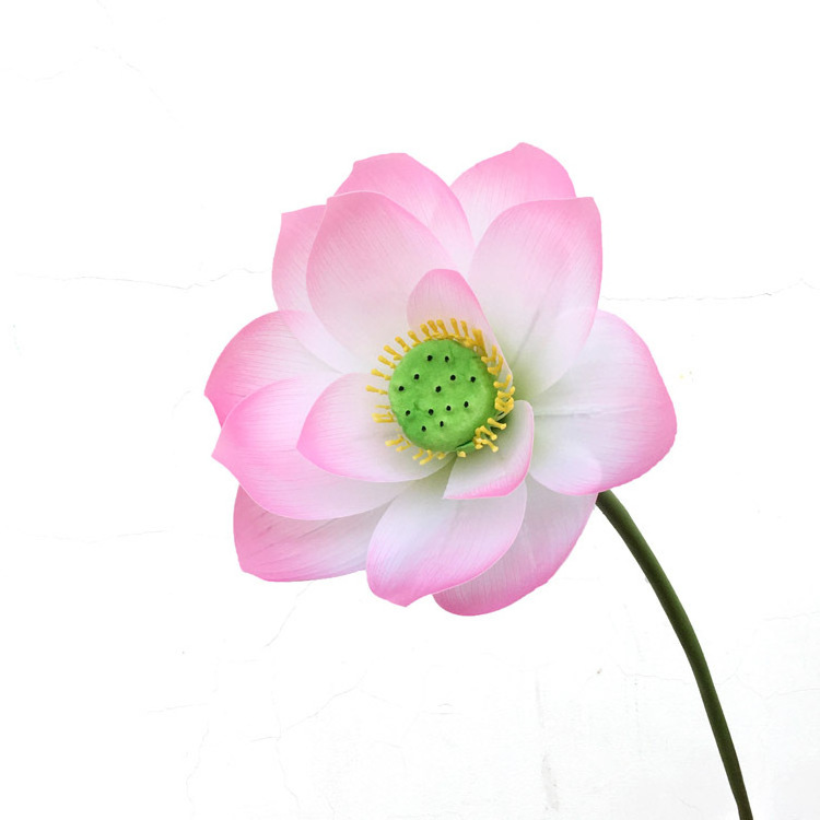 Artificial silk Lotus decorative flowers for wedding home decoration pink white