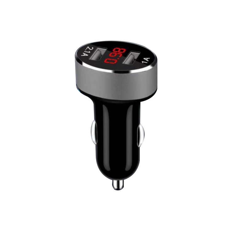 24W/3.1A Dual USB Car Charger 12V to USB Outlet with Cigarette Lighter Voltage Meter LED/LCD Display Battery Low Voltage Warning