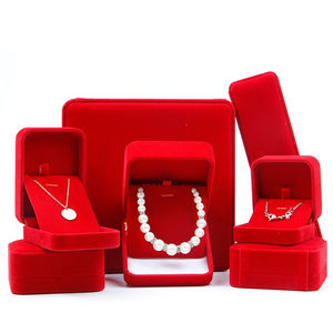 Wholesale Suede Jewelry Box Low Moq Ring Bracelet Pendant Bracelet Red Velvet Jewelry Box Luxury Chains Sofa