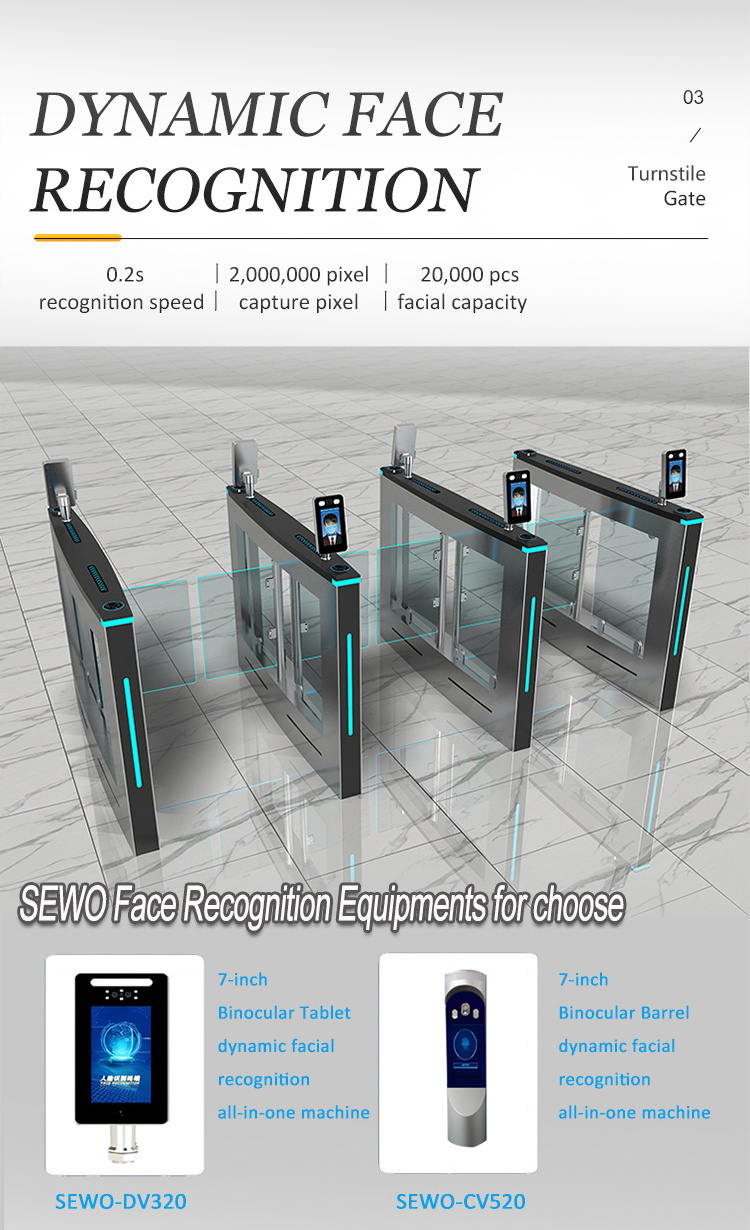 SEWO High Security Pedestrian Access Control Automatic Swing Barrier Turnstile Gate for Village Neighbourhood