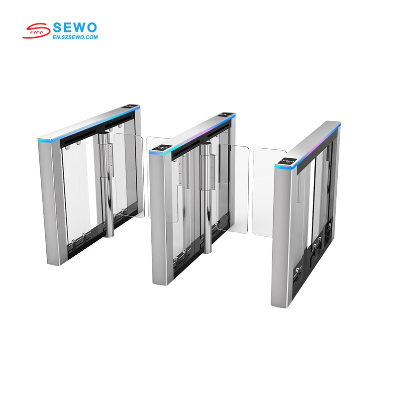 SEWO Intelligent Aluminum Entrance Turnstile High Speed Swing Gate for Subway Amusement Park Card Ticket Access Control System