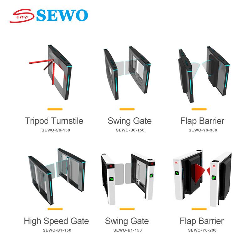 SEWO Entrance Gate for Office Building Waist Half Height Swing Barrier Gate